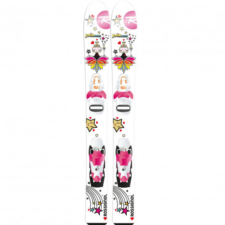 SKI PRINCESS + FIXATIONS ROSSIGNOL COMP KID PRINCESS 25 B75 W/PINK