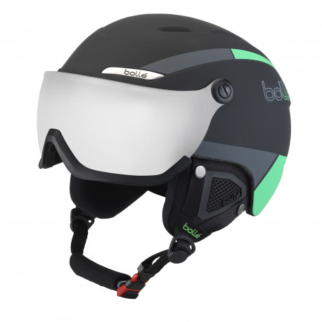 CASQUE DE SKI B-YOND VISOR BLACK & GREEN WITH SILVER GUN VISOR CAT 3