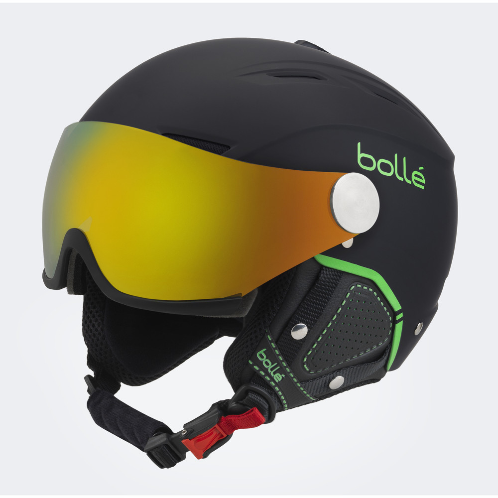 CASQUE DE SKI BACKLINE VISOR PREMIUM SOFT BLACK & GREEN WITH 1 FIRE GREEN & 1 LEMON VISOR