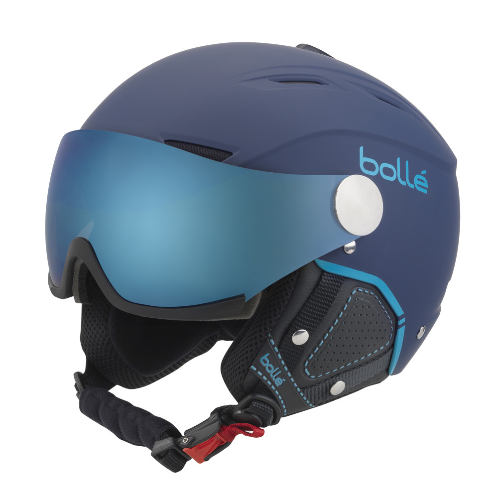 CASQUE DE SKI BACKLINE VISOR PREMIUM SOFT NAVY & CYAN WITH 1 LEMON