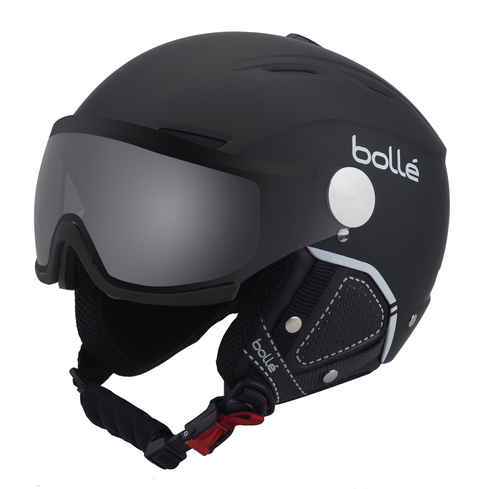 CASQUE DE SKI BACKLINE VISOR PREMIUM SOFT BLACK & WHITE WITH 1 MODULATOR SILVER VISOR