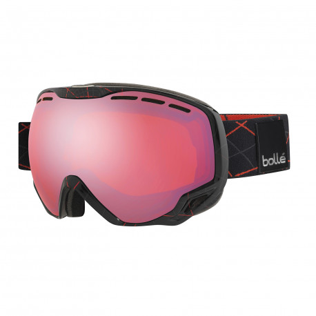 MASQUE DE SKI EMPEROR SHINY BLACK RED LOOPS