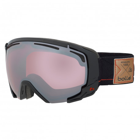 MASQUE DE SKI SUPREME OTG SHINY BLACK & RED VERMILLON GUN