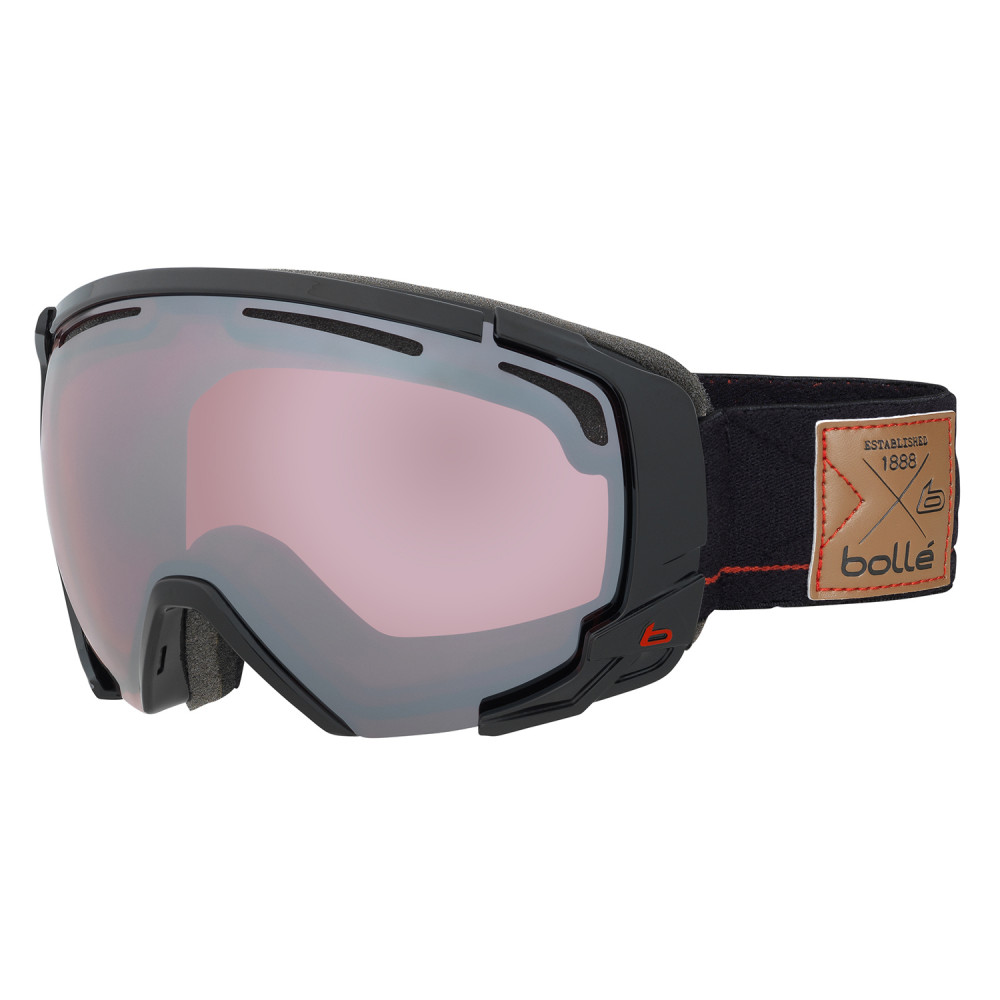 MASQUE DE SKI SUPREME OTG SHINY BLACK & RED VERMILLON GUN