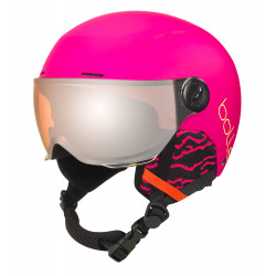 SKI HELMET QUIZ VISOR MATTE HOT PINK WITH ORANGE GUN CAT.2