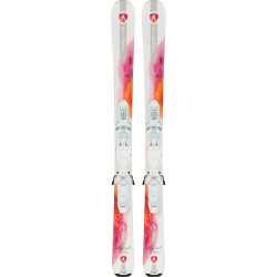 SKI LEGEND GIRL + FIXATIONS KID-X 4 B76 WHITE/SILVER