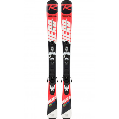 SKI HERO JUNIOR + FIXATIONS KID-X 4 B76 BLACK/WHITE