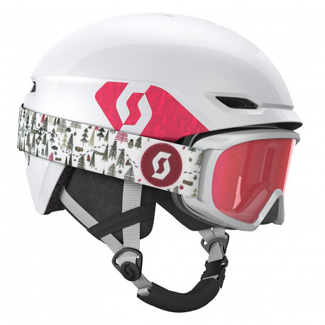 CASCO DA SCI KEEPER 2 - COMBO WHITE/RUBY RED + GOGGLE JR WITT