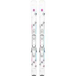 SKI FUN GIRL + FIXATIONS KID-X 4 B76 WHITE/SILVER