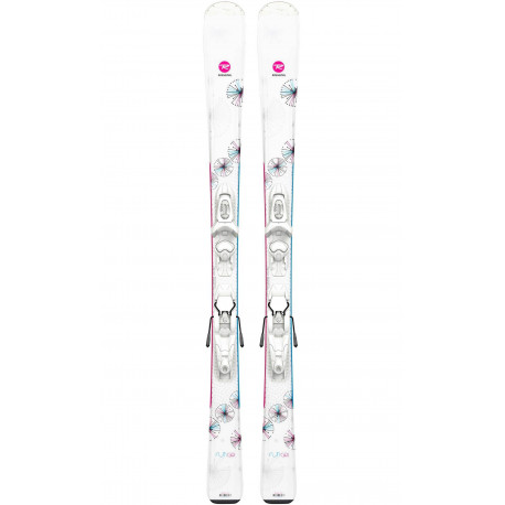 SKI FUN GIRL + FIXATIONS KID-X 4 B76 WHITE/SILVER