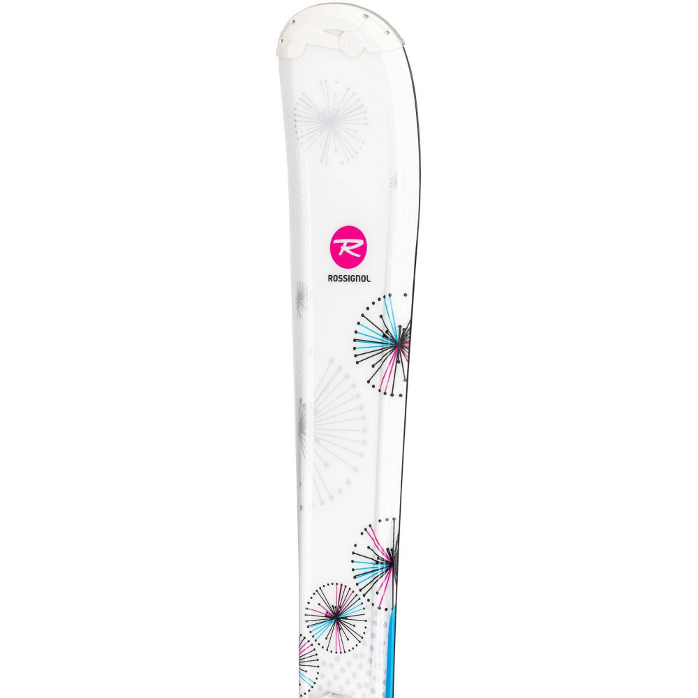 SKI FUN GIRL + FIXATIONS KID-X 4 B76 WHITE/SILVER