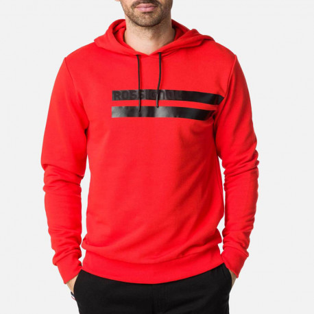 SWEAT STRIPES HOOD RED