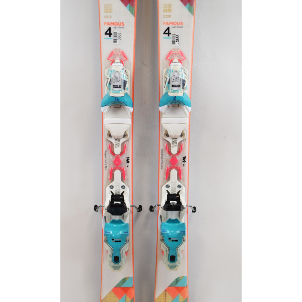 SKI FAMOUS 4 + BINDINGS XPRESS W 10 B83 WHITE TURQUOISE