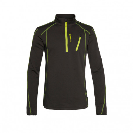 PULL HUMANS 1/4 ZIP TOP LIME ROCKS