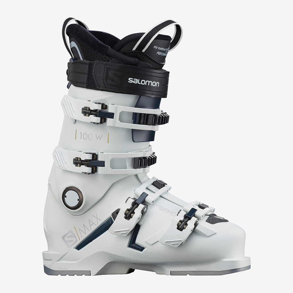 SKI BOOTS S/MAX 100 W WHITE/PETROL BLUE/SILVER