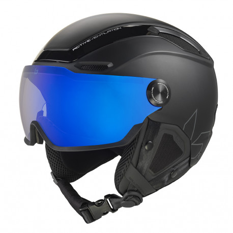 SKIHELM V-LINE BLACK MATTE PHOTOCHROMIC BLUE MIRROR CAT.1-3