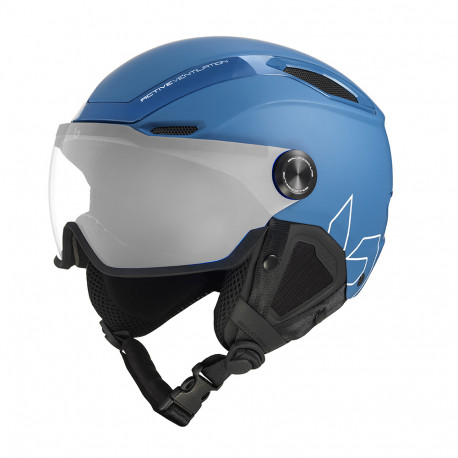 SKI HELMET V-LINE YALE BLUE MATTE PHOTOCHROMIC BLUE MIRROR CAT.1-3 SKI HELMET V-LINE YALE BLUE MATTE PHOTOCHROMIC BLUE MIRROR CAT.1-3