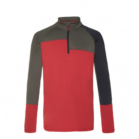 PULL HOLDME 1/4 ZIP TOP MARS RED