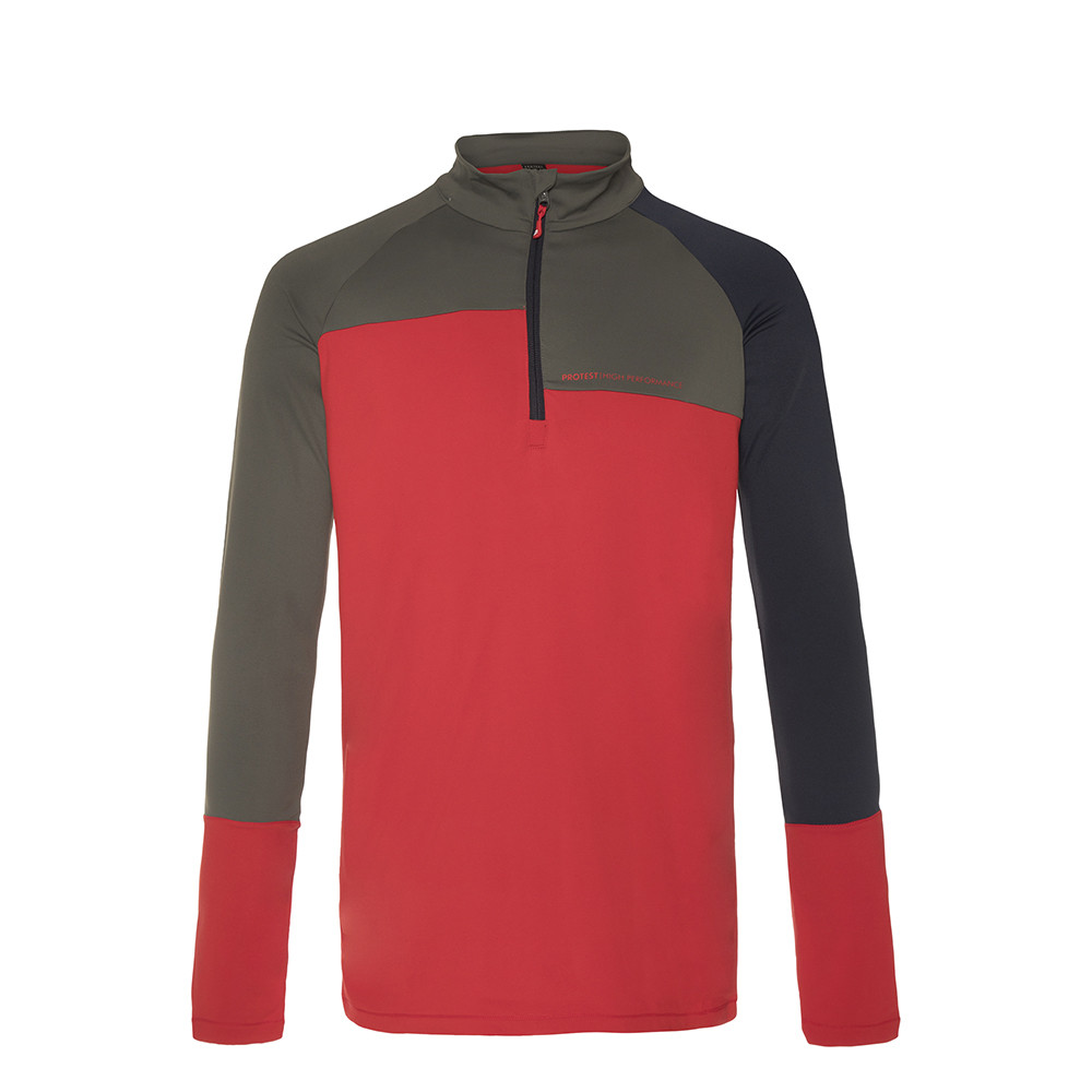 PULL HOLDME 1/4 ZIP TOP MARS RED