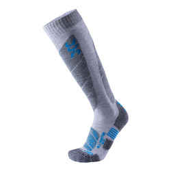 CALZE DA SCI UYN MAN SKI ALL MOUNTAIN SOCKS LIGHT GREY MELANGE/AZURE