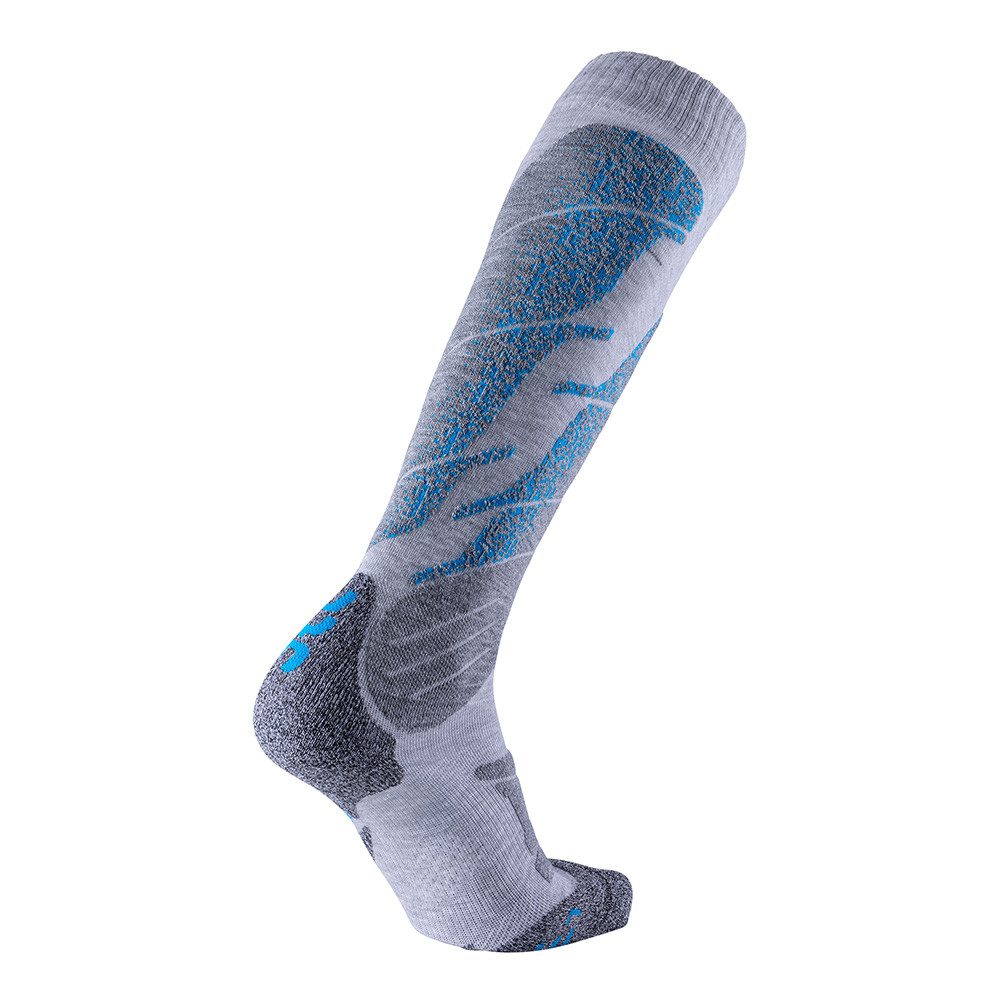 CALCETINES DE ESQUÍ UYN MAN SKI ALL MOUNTAIN SOCKS LIGHT GREY MELANGE/AZURE