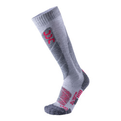 CALZE DA SCI UYN LADY SKI ALL MOUNTAIN SOCKS LIGHT GREY MELANGE/CORAL