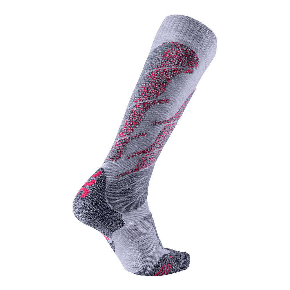 CALCETINES DE ESQUÍ UYN LADY SKI ALL MOUNTAIN SOCKS LIGHT GREY MELANGE/CORAL