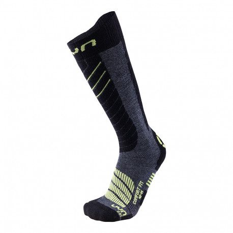 CALCETINES DE ESQUÍ MAN SKI COMFORT FIT SOCKS MEDIUM GREY MELANGE/GREEN LIME