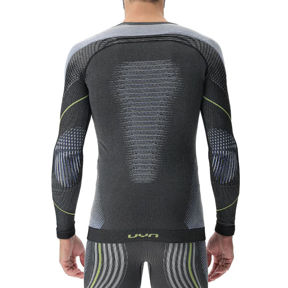 SWEATER EVOLUTYON UW SHIRT LONG SLEEVE MELANGE ANTHRACITE MELANGE/BLUE/YELLOW