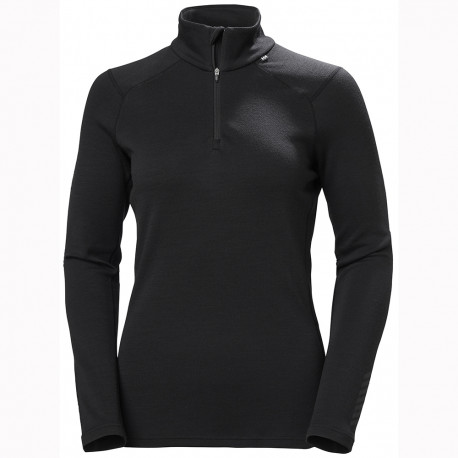 SWEATER W LIFA MERINO MIDWEIGHT 1/2 ZIP BLACK