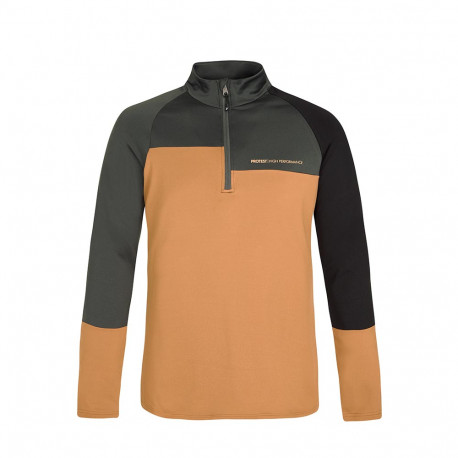 PULL PRTHOLDME 1/4 ZIP TOP FUDGECAMEL