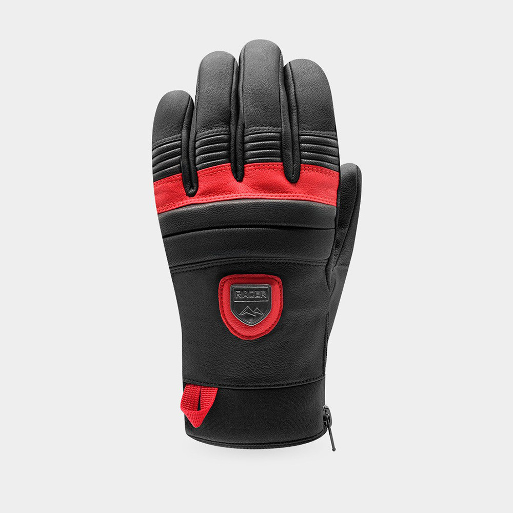 HANDSCHUHE LEATHER BLACK/RED