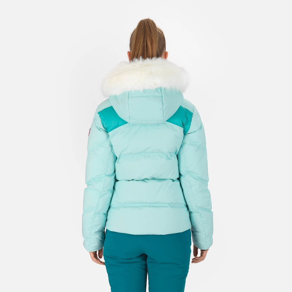 SKI JACKET W SIGNATURE DOWN JKT AQUA