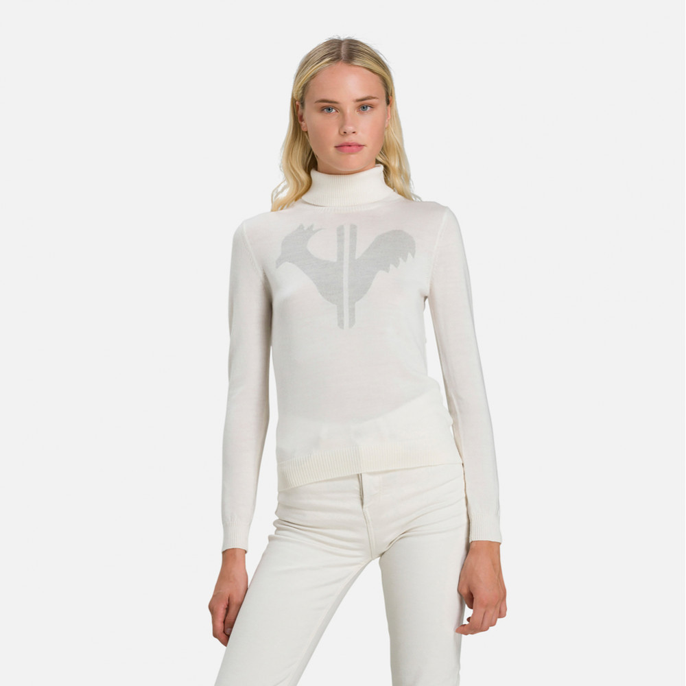 PULL W CLASSIC ROLL NECK WHITE