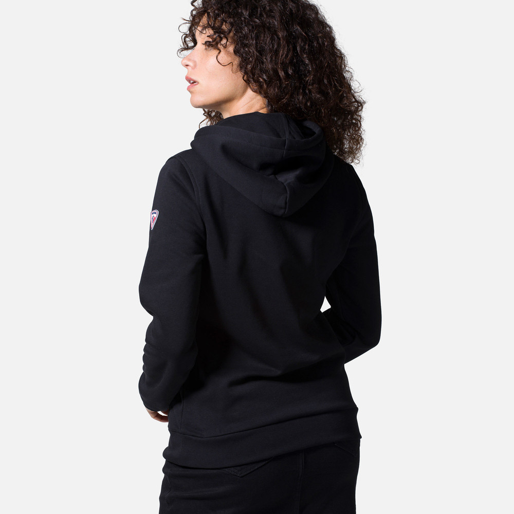 W LOGO SWEAT HOOD FT BLACK