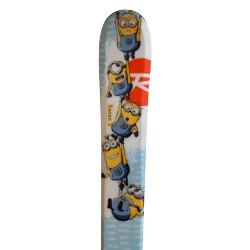 SKI MINIONS + BINDINGS ROSSIGNOL KID X 45 B76 BLUE YELLOW 