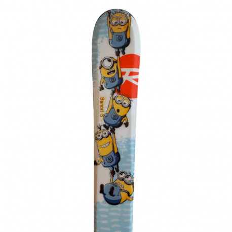 ESQUÍ MINIONS + FIJACIONES ROSSIGNOL KID X 45 B76 BLUE YELLOW 