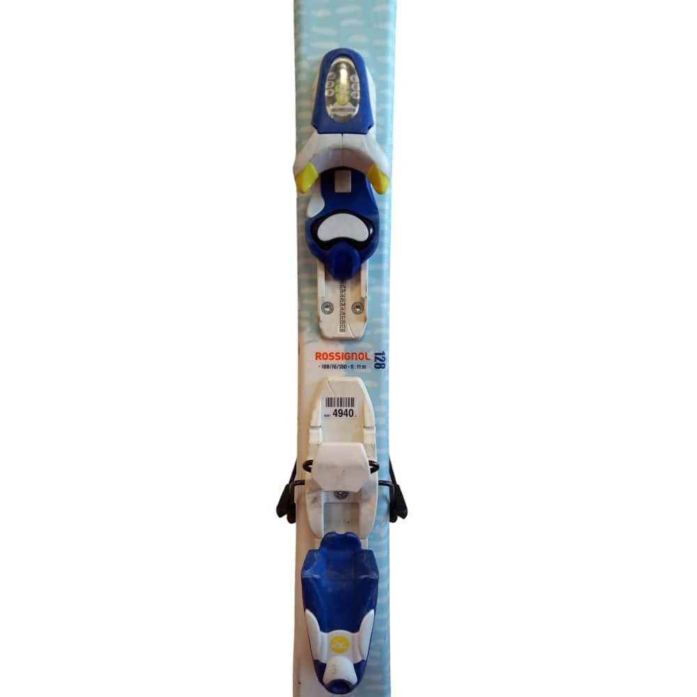 ESQUÍ MINIONS + FIJACIONES ROSSIGNOL KID X 45 B76 BLUE YELLOW 