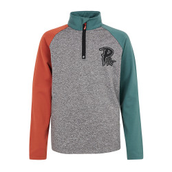 PULL PRTVALKI JR 1/4 ZIP TOP DARK GREY MELEE