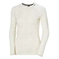 SWEATER W LIFA MERINO MIDWEIGHT GRA CREW OFF WHITE ROSEMALING