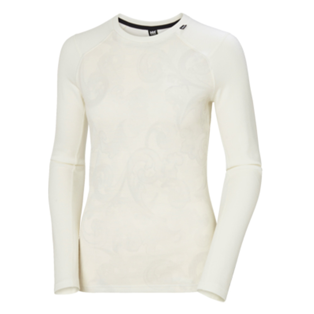 SWEATER W LIFA MERINO MIDWEIGHT GRA CREW OFF WHITE ROSEMALING