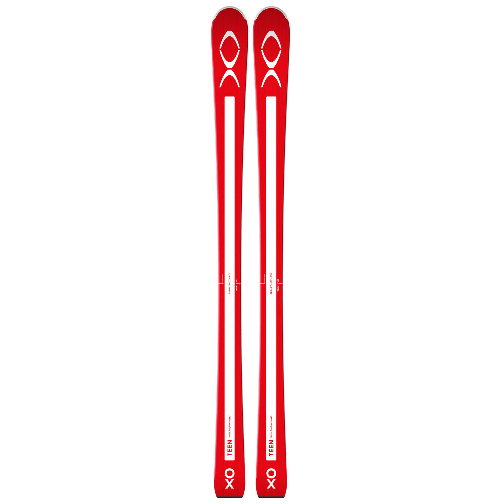 SKI XO TEEN L RED WHITE + SKI BINDINGS ROSSIGNOL NX JR 7 B93 BLACK 