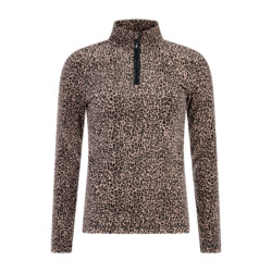 SWEATER PRT REFUZZY 1/4 ZIP TOP TRUE BLACK