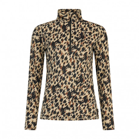 PULLOVER PRT VESSY 1/4 ZIP TOP BAMBOO BEIGE