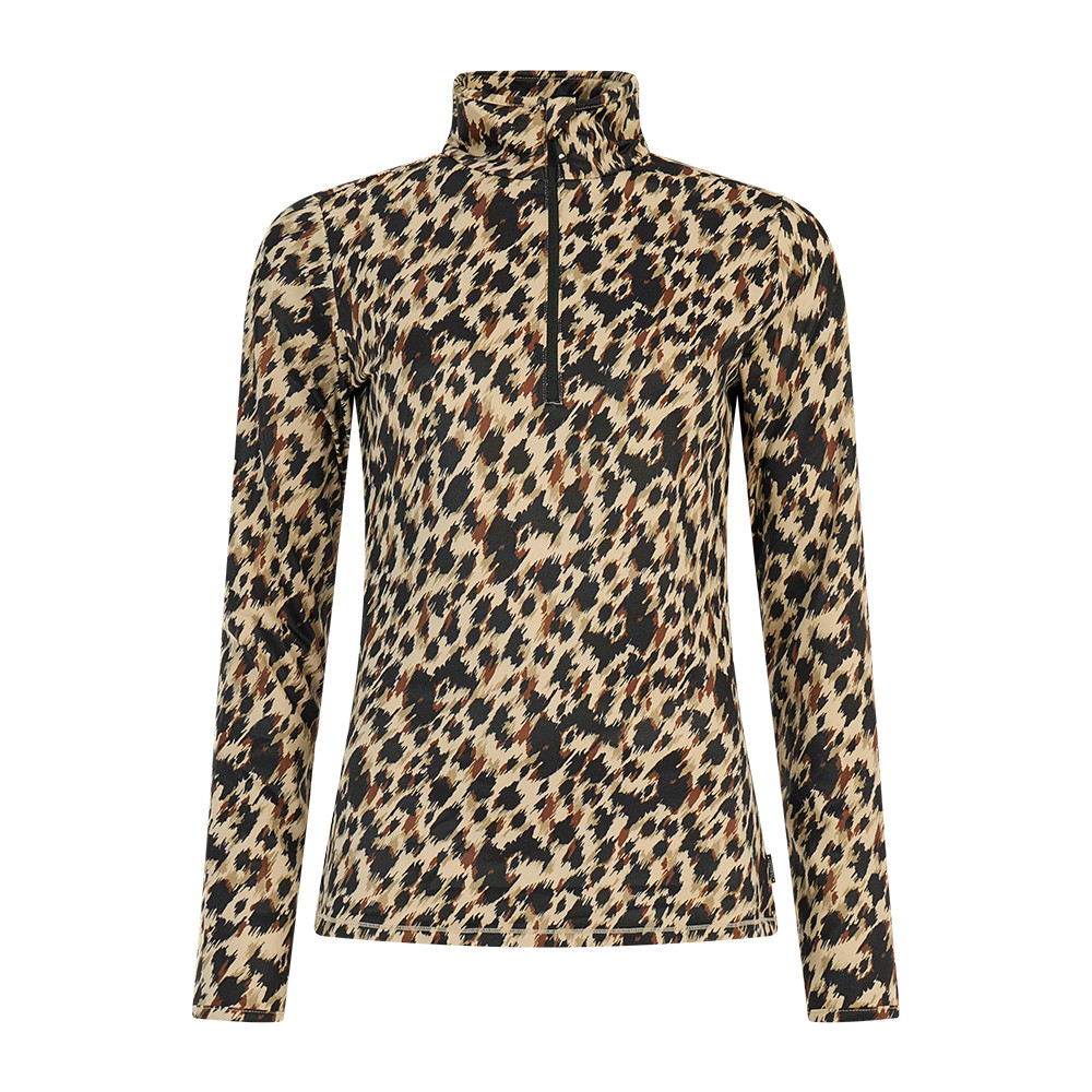 PULLOVER PRT VESSY 1/4 ZIP TOP BAMBOO BEIGE