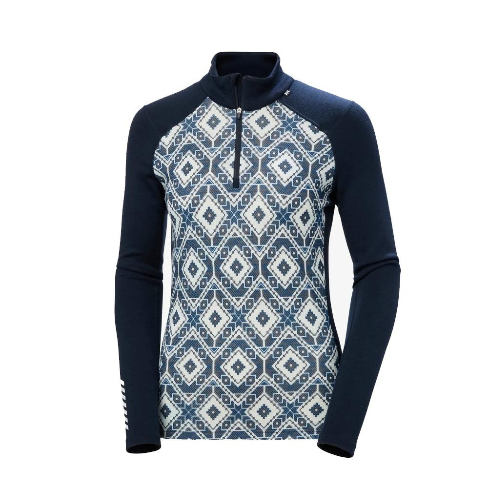 MAGLIONE W LIFA MERINO MIDW GRA 1/2 ZIP NAVY NORDIC ROSE AOP MAGLIONE W LIFA MERINO MIDW GRA 1/2 ZIP NAVY NORDIC ROSE AOP