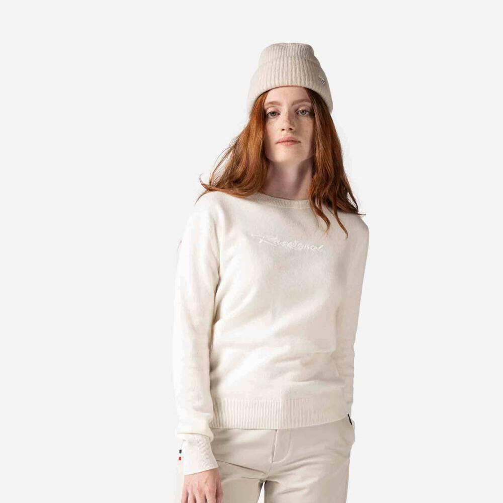 SWEATER W SIGNATURE ROSSIGNOL KNIT - 100 WHITE