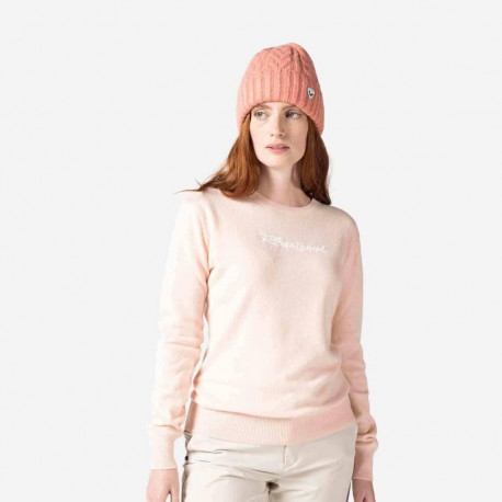 PULLOVER W SIGNATURE ROSSIGNOL KNIT - 337 POWDER PINK