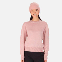 MAGLIONE W PLAIN RN KNIT - 337 POWDER PINK
