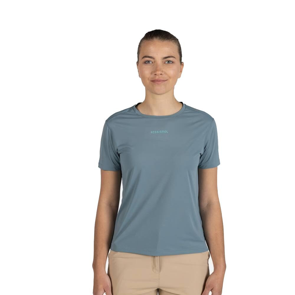 T-SHIRT W SIDELHORN TEE - 73N ATLANTIS